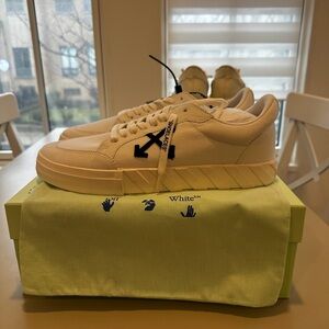 Off-White Ivory Sneakers with Black Arrow